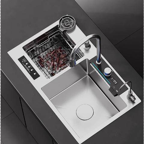 智能双水槽 超音波厨房多功能清洗果蔬304不锈钢一体洗菜碗盆