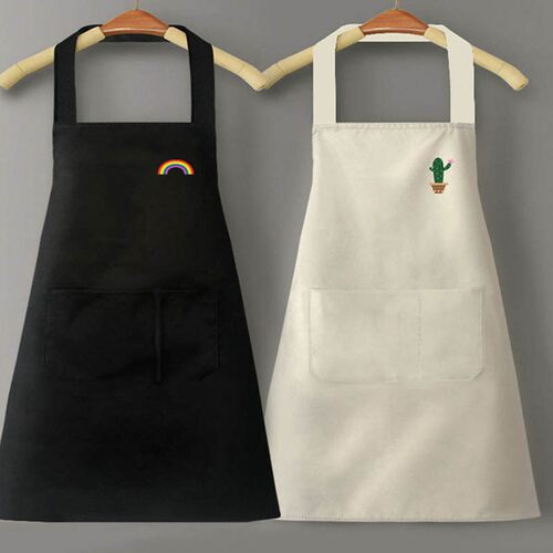 Cute Korean-style apron for home use, designed with cactus a