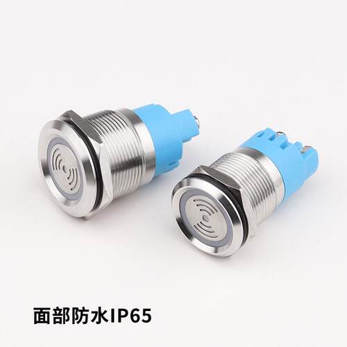 金属闪光蜂鸣器 19m/22mm 带mLED 断续发声4 锈不钢材质 12VXXU/2