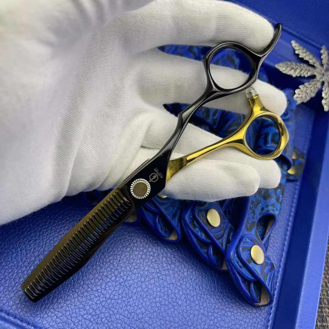 黑金双色水谷美发剪刀理发剪刀平剪牙剪打薄剪