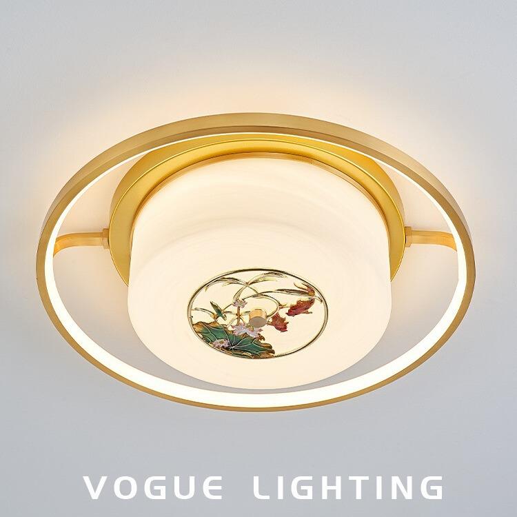 新中式吸顶灯全铜中国风入户玄关过道灯设计师茶室卧室灯