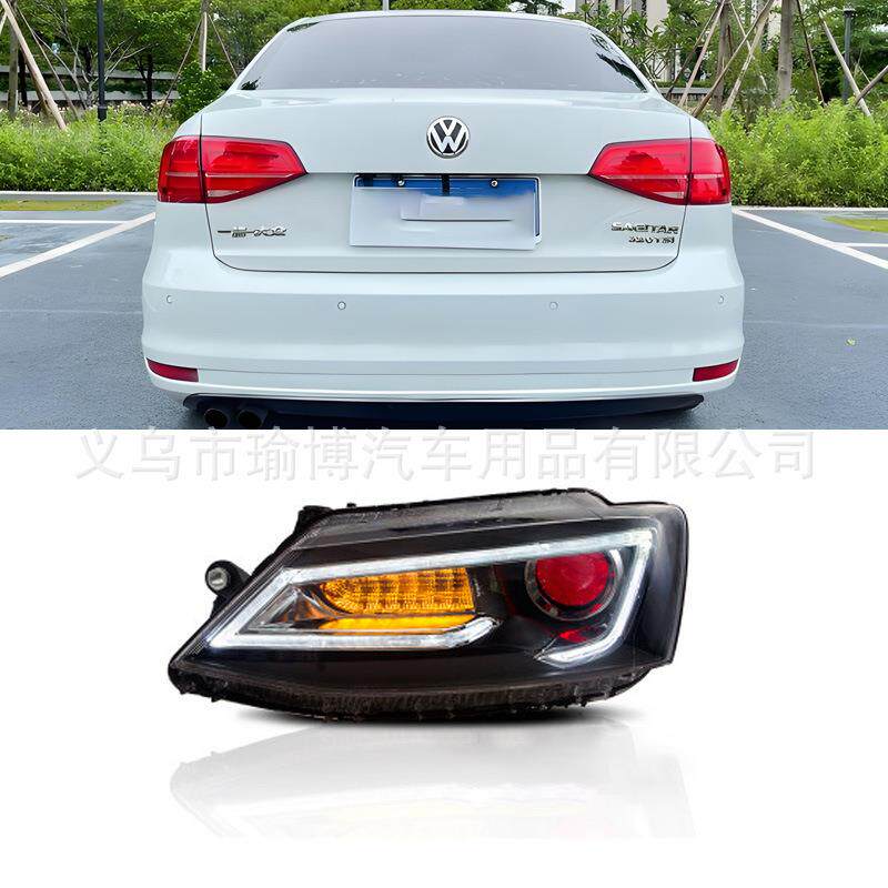适用2012-2017大众速腾A5流光大灯改装灯LED头灯行车灯head lamp