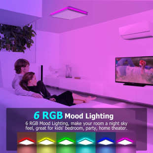 吸顶灯 RGB背光 嵌入式 LED吸顶灯24W 可调光RGB背光吸顶超薄爆款