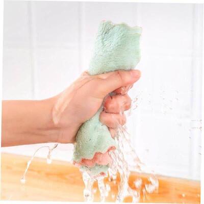 Double-layer Absorbent Microfiber Kitchen Dish Cloth towel