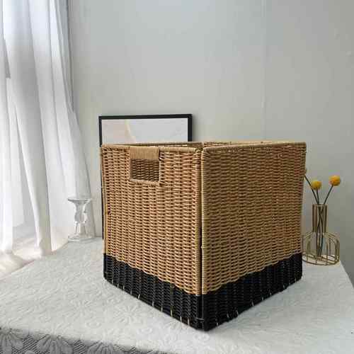 编织纳收筐制箱定书柜电视柜收纳TR200200纳盒衣柜收藤编储物玩具