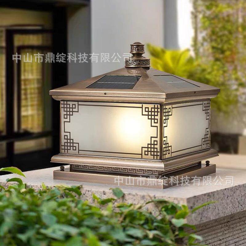 新中式全铜庭院灯别墅大门两侧门柱灯农村花园院子围墙墙头灯