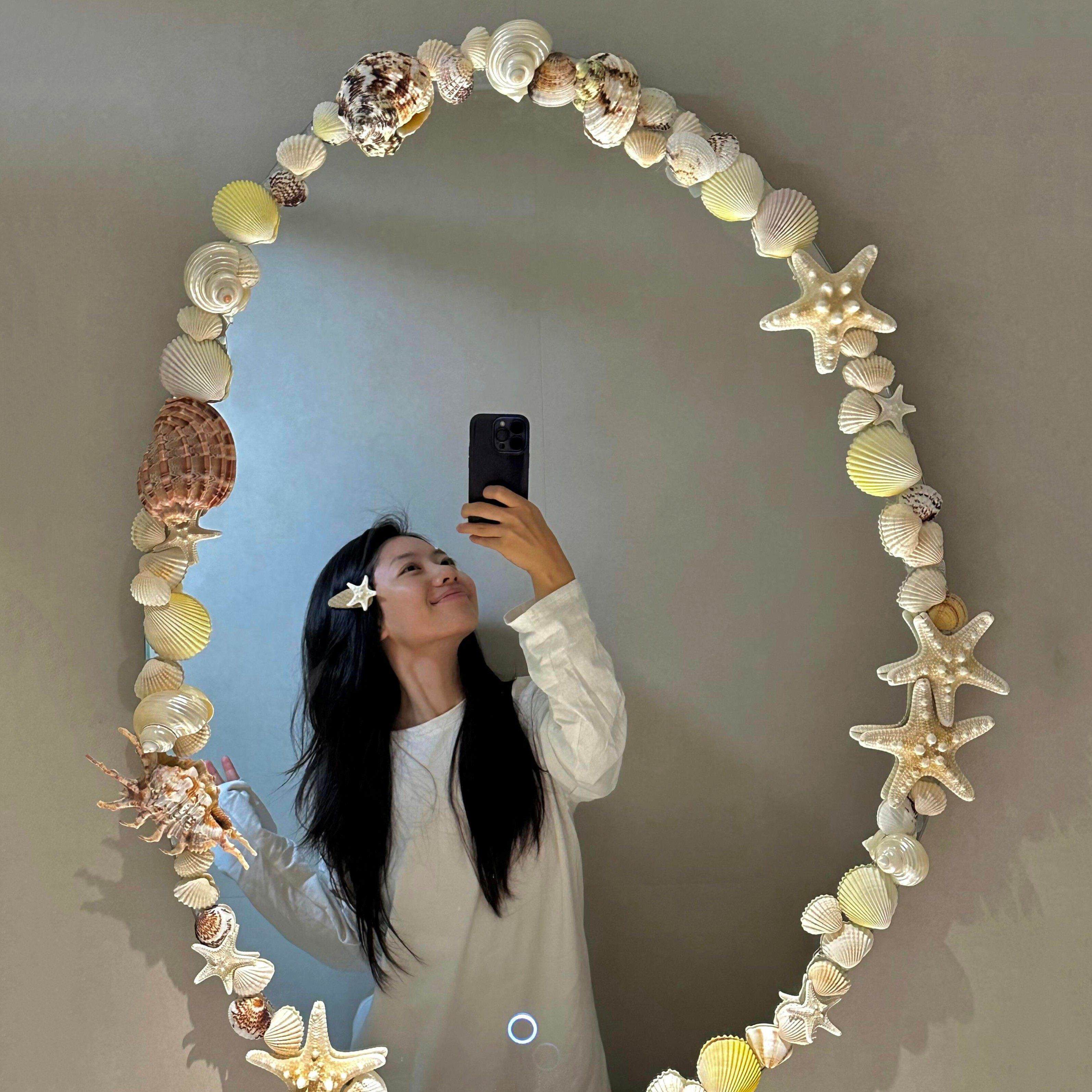 镜子边框装饰贝壳海螺手工diy材料浴室梳妆全身镜边缘自粘包边框