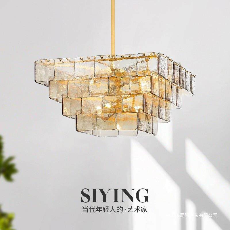 法式复古客厅吊灯轻奢别墅大厅餐厅玻璃灯酒店民宿设计师中古风灯