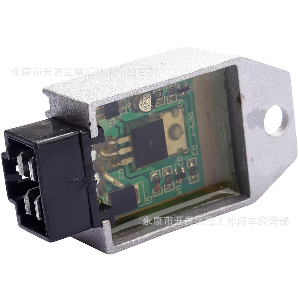 沙滩越野摩托GY6滑板车配件50-125CC 4针12V半波稳压整流器透明