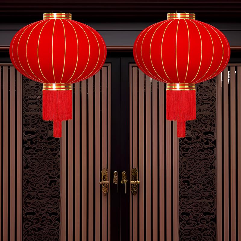 大红灯笼吊灯中国风户外阳台大门太阳能2025新款新年元旦装饰布置