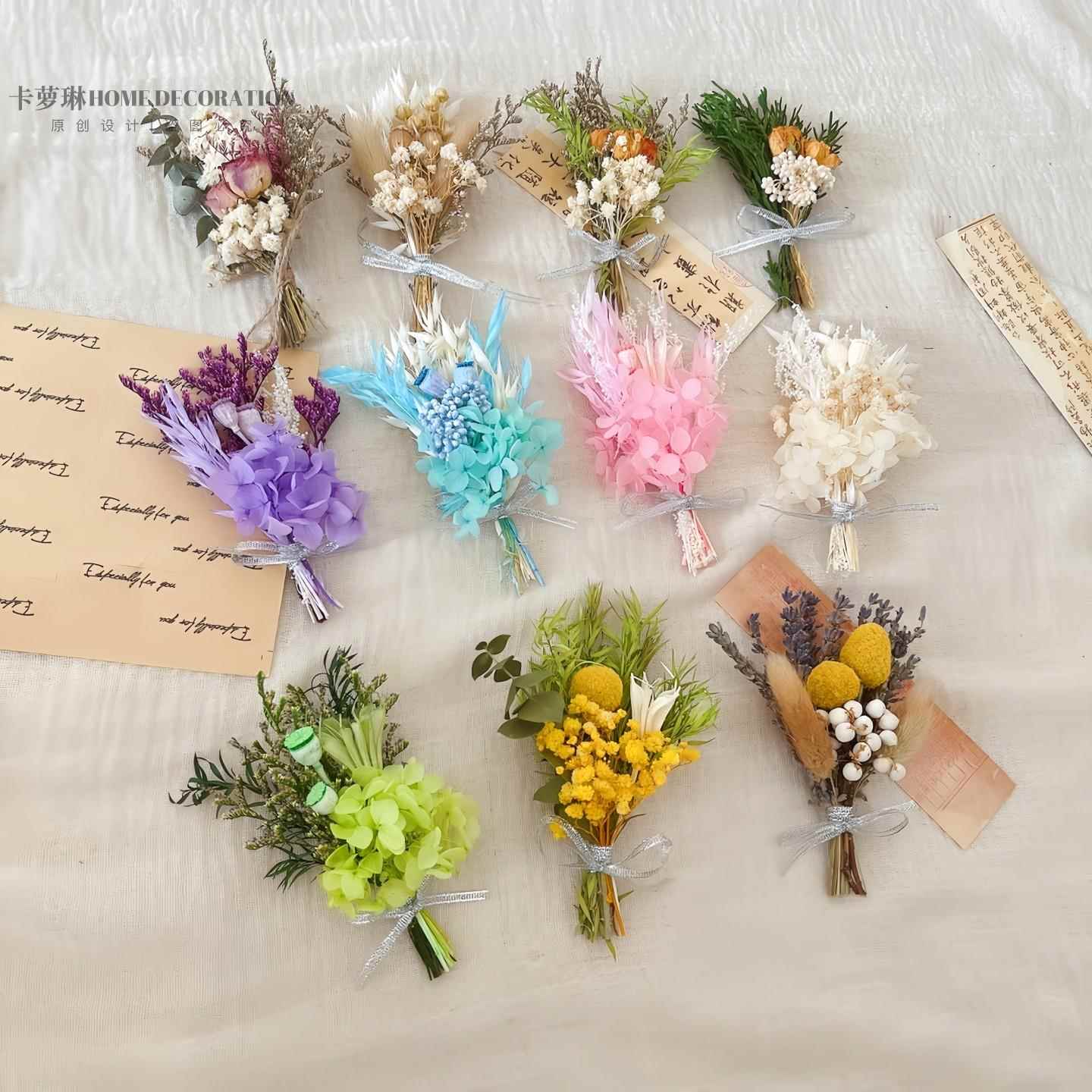 迷你满天星干花花束礼盒配饰插花瓶diy材料包贺卡相框门牌香薰花