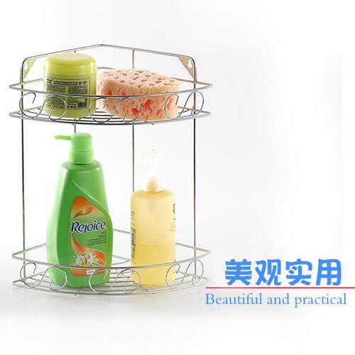 不锈钢多用途浴室角架 两三层架收纳架壁挂转角三角架