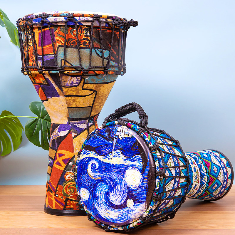 非洲鼓10寸12寸大人手拍鼓专业非州鼓 8寸儿童手鼓云南丽江羊皮鼓