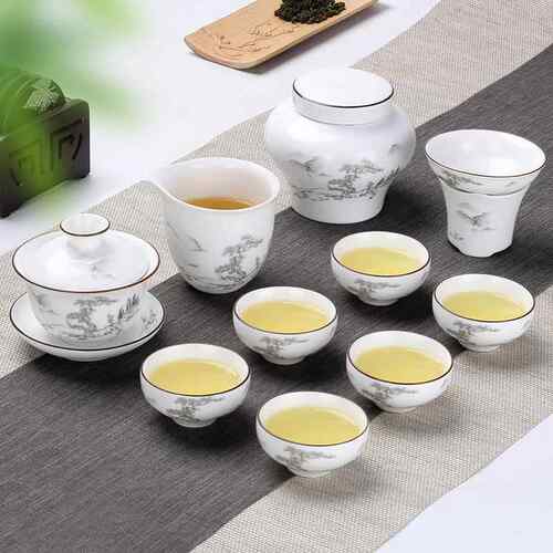 高档白瓷具套装整套茶茶滤具复古风三才敬茶杯陶瓷定窑水茶壶过公
