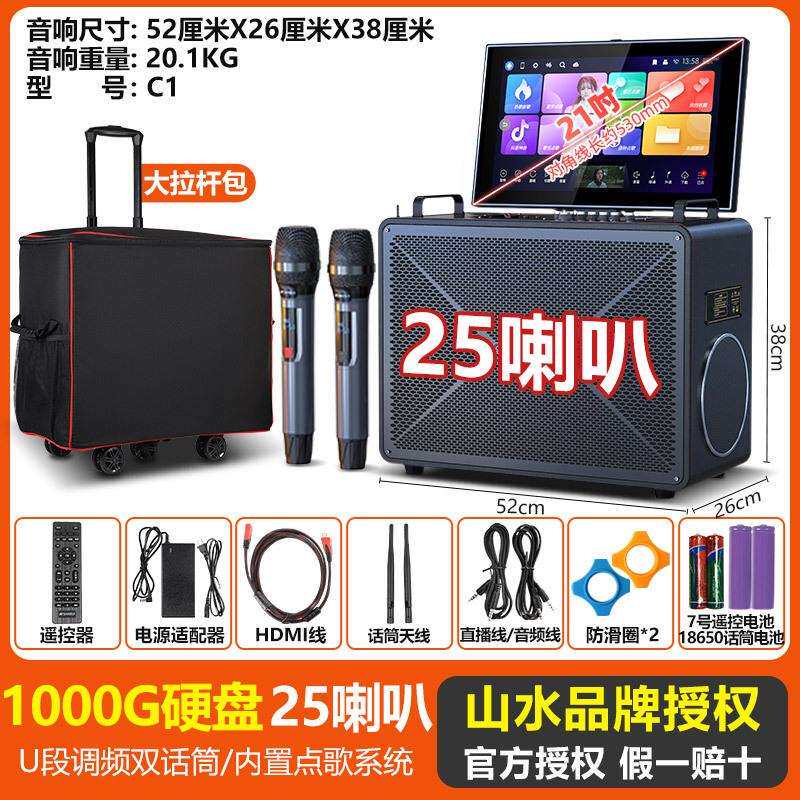 山水C9广场舞音响户外k歌音箱带显示屏功放卡拉0k一体机