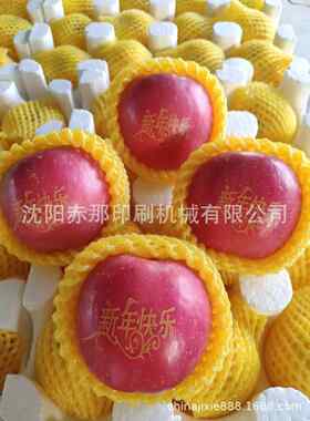 天津水果印字机 苹果柚子贴字机移印机 可制作图案