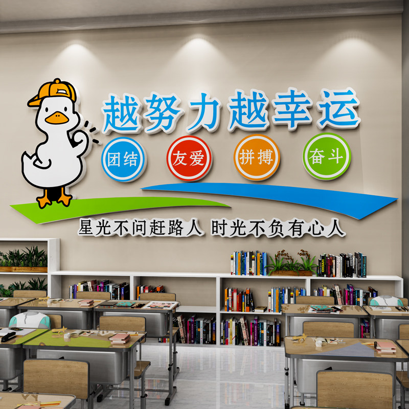 教室布置装饰班级文化墙贴纸自习托管培训机构背景初高中励志标语,家居饰品,文化墙贴,淘宝优惠券,粉丝福利购,淘宝优惠卷