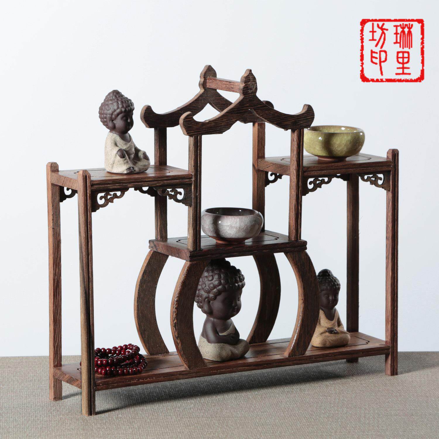 工艺品鸡翅鸡翅博古红木博古架