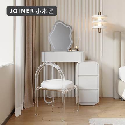 实木烤漆梳妆台储物60cm柜现代简约小户型2024新款卧室化妆桌一体