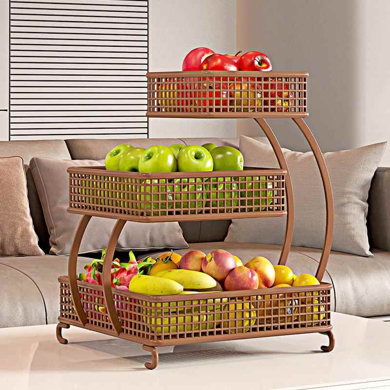 新款水果盘客厅茶几家用多层水果置物架高级零食摆放盘桌面餐桌收