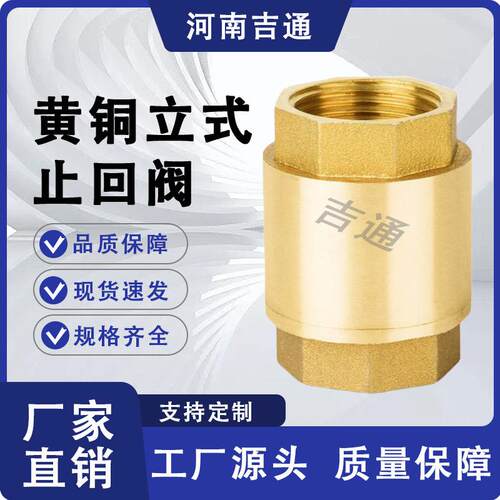 供应内螺纹连接4分6分1寸逆止阀止回阀H12X丝扣黄铜立式止回阀