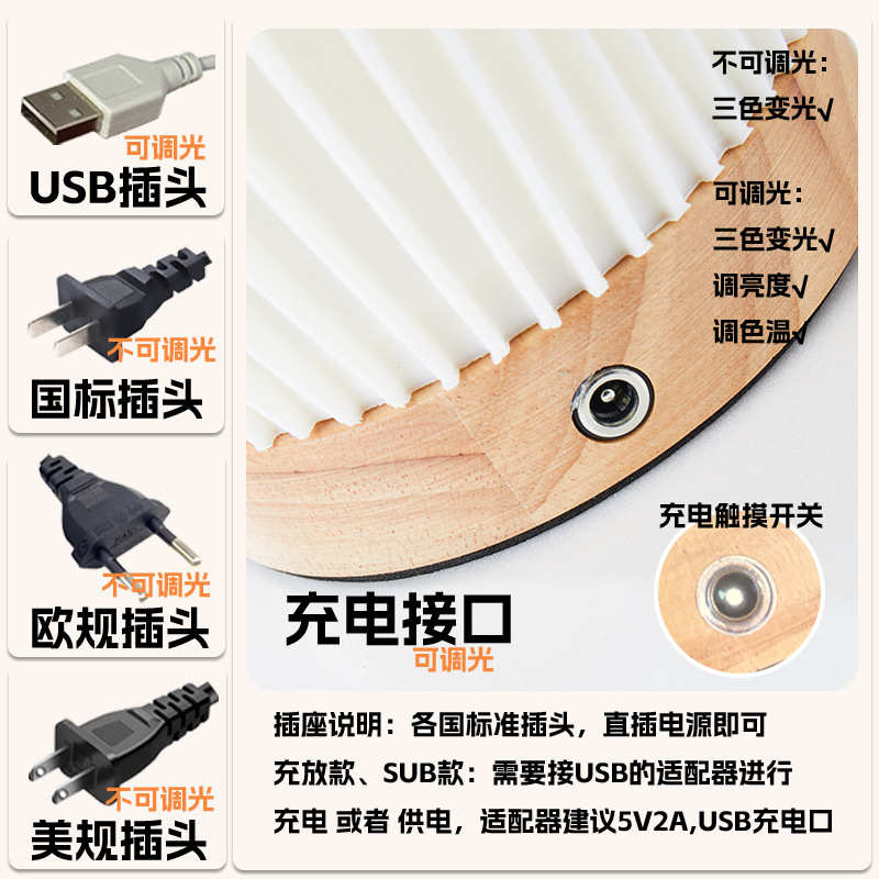 北欧创意床头装饰台灯3D打印充电台灯高级感艺术氛围灯小夜灯