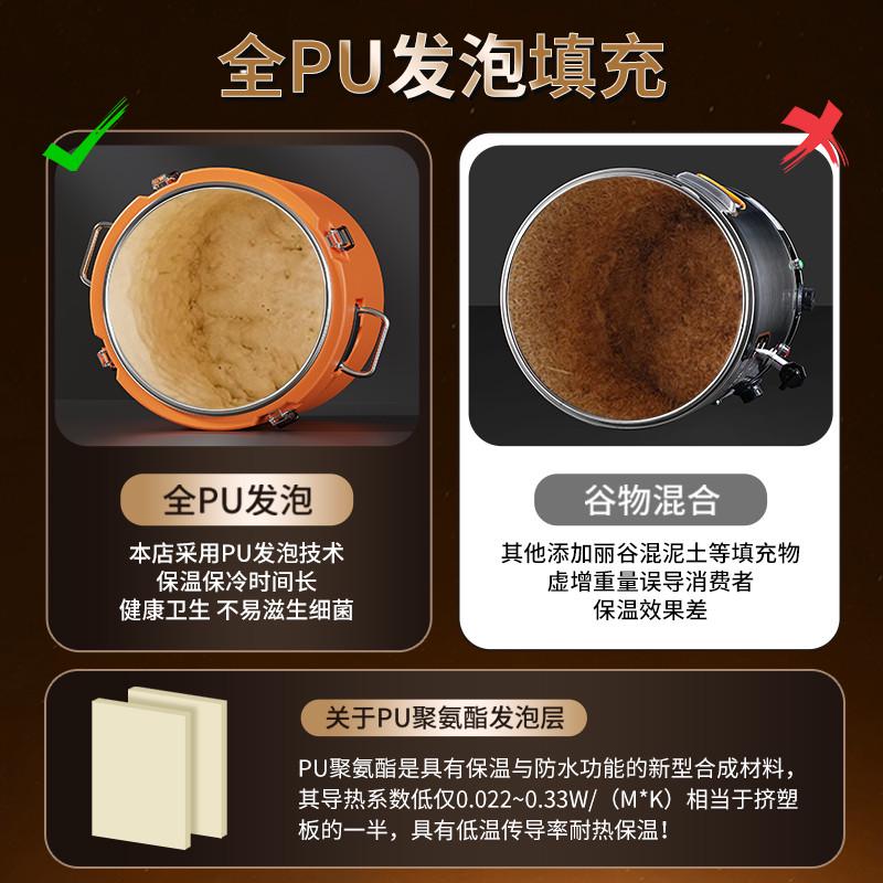 超厚保温桶商用摆摊304不锈钢凉粉冰块食堂配餐汤桶大容量大饭桶