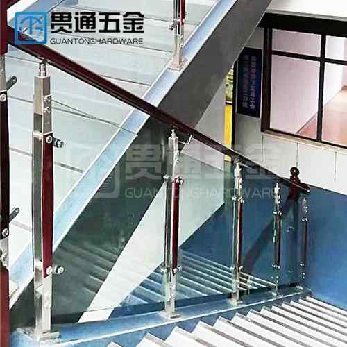 304不锈钢菱形立柱ENP玻璃楼梯扶手配件木免开孔栏护夹栏杆免打孔