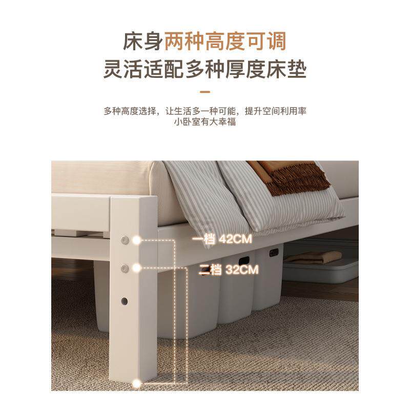 现简约网家用双人见详情铁艺加粗加厚出租屋铁代床1米5铁床架床红
