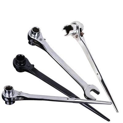 尖尾快速棘轮扳手架子工木工扣件扳手豁口快丝电工扳手快速套筒快