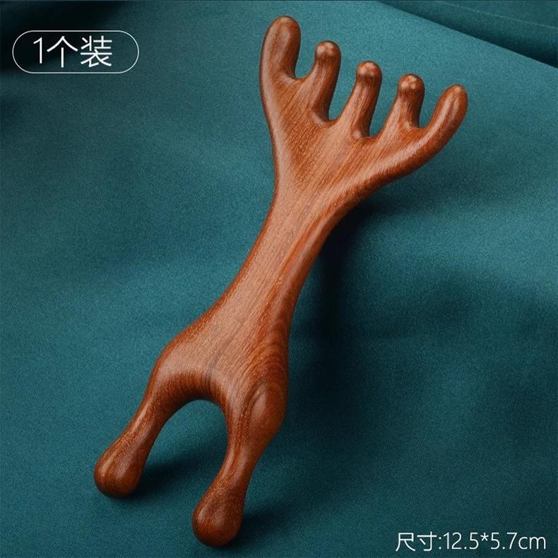 鹿角按摩梳小耙子挠头皮按摩颈部推拿眼部按摩爪刮痧耙刮脸经络刷