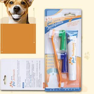 Pet Dog Cats Toothbrush Care Soft Set Toothpaste Oral