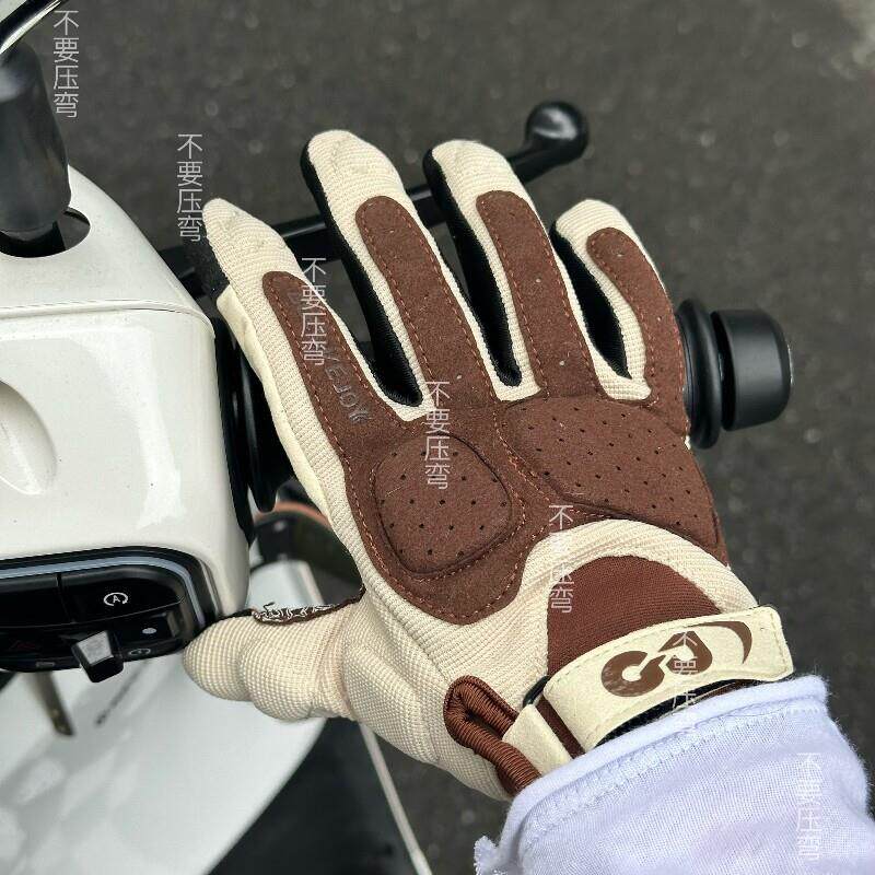 机车踏板骑行手套户外骑行春夏耐磨防摔手套电动车防风全指手套