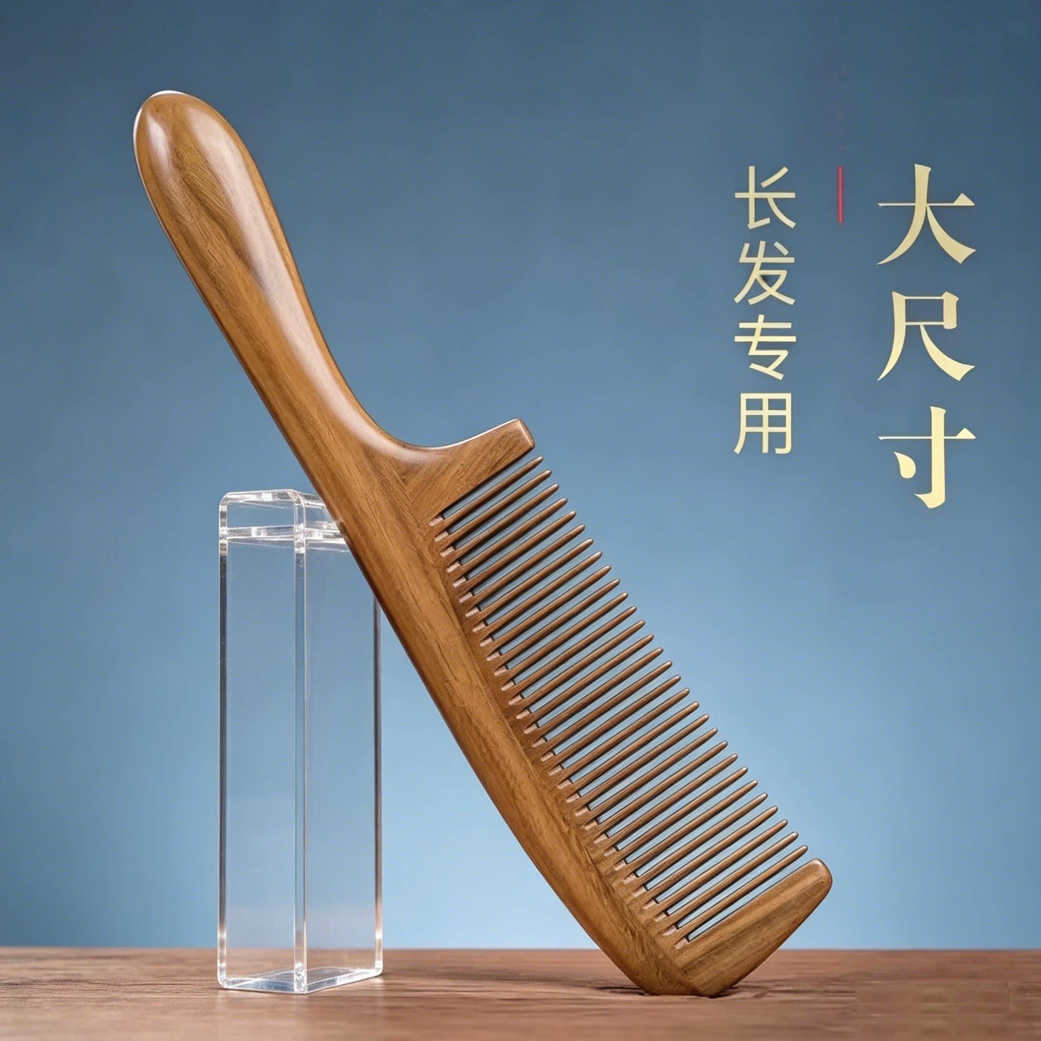 谭木千匠天然绿檀木梳家用按摩牛角梳头木头梳子女士专用长发脱发