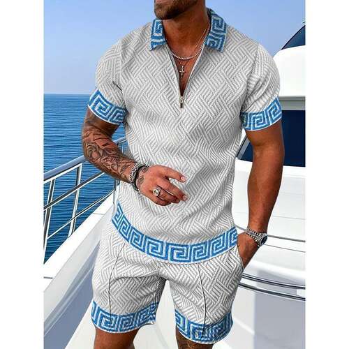T 24467 Men's 3D Polo Shirt Set 士POLO衫套装