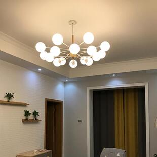 北欧灯具简约现代创意网红分子灯卧室餐厅灯大气魔豆客厅吊灯