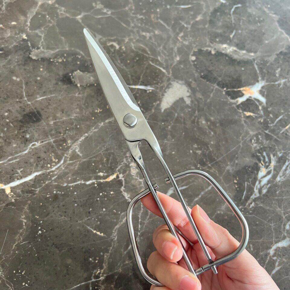 厂家直供全钢线柄剪刀厨房剪刀可拆装韩式剪刀食物剪多功能烤肉剪