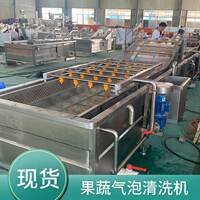 小龙虾海鲜扇贝带鱼清洗机果蔬清洗风干线花生大豆气泡清洗设备