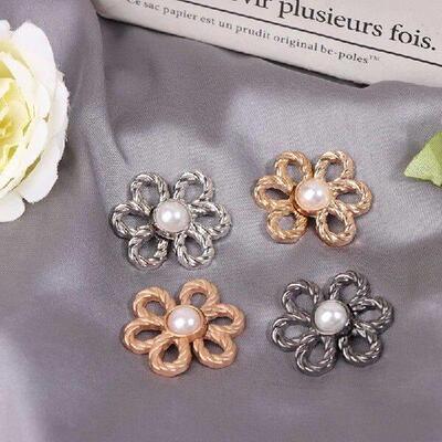 1Set/2Pcs Jeans Waist Adjustable Buckles，Flower Shape