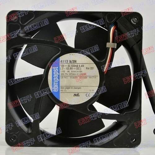 德国 西德 TYP 4112 N/2H 12V 6.4W 12038 12厘米铝框 风扇