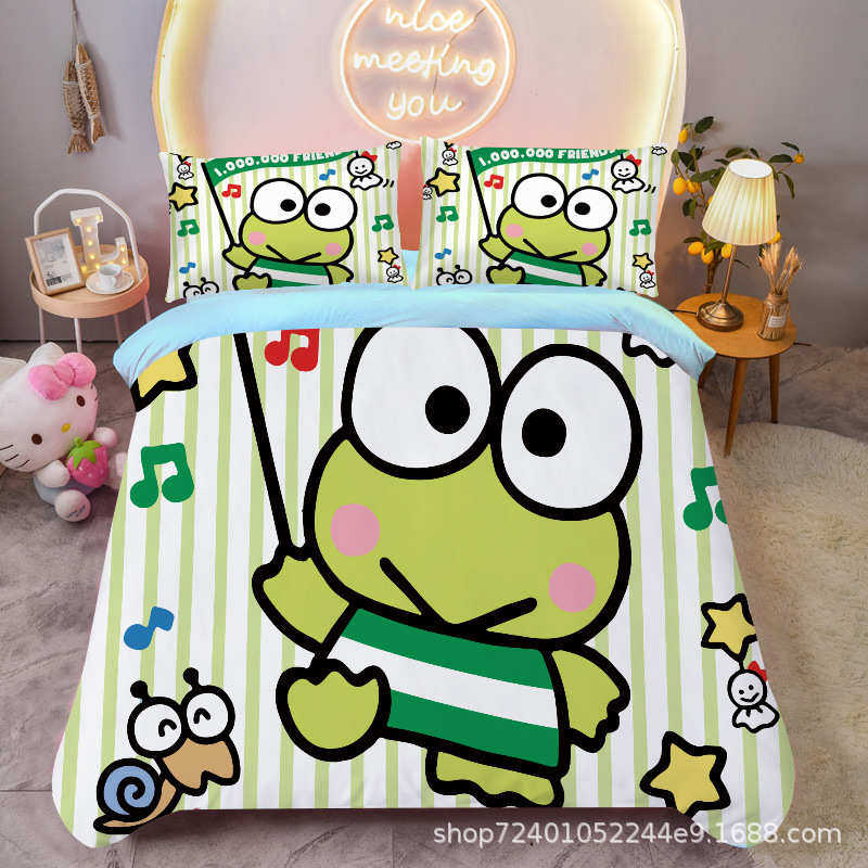 床单蛙床上款绒毛水晶冬季儿童三件套四大眼保暖卡通被套加厚件套,床上用品,床品套件/四件套/多件套,淘宝优惠券,粉丝福利购,淘宝优惠卷