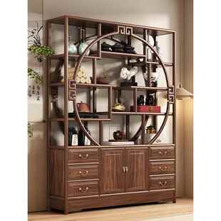 博古架实木中式1.5米柜体多宝阁展示柜茶叶茶具隔断古董架菠萝格