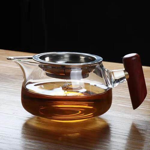 公道杯2026新款加厚侧把公杯分茶器功夫茶具耐热玻璃公道杯茶漏套