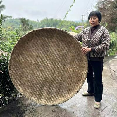 120双层竹编簸箕农家纯手工编织晾晒神器无孔筛子传统手艺覆古竹