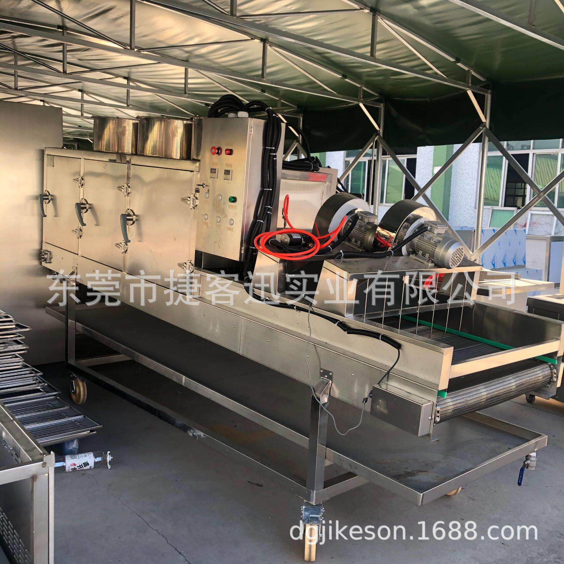 捷客迅全自动熟面摊凉一体机面条摊凉流水线熟面喷油打散一体化机