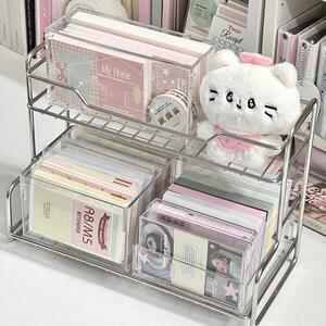 学生宿舍桌面书架置物架多功能化妆品收纳层架追星小卡储物整理架