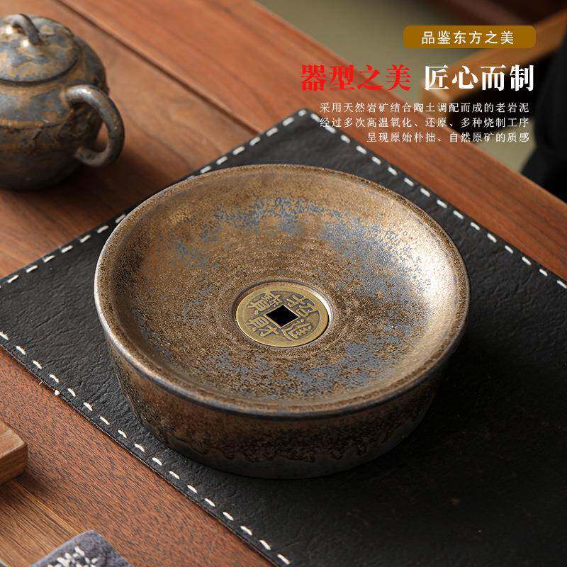 陶瓷壶承干泡台粗陶茶具托盘呈茶承壶垫大号储水壶底座配件