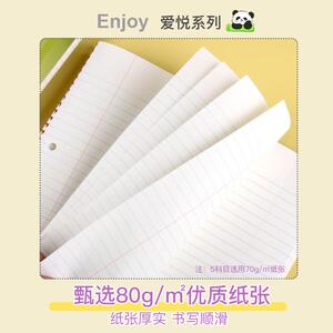 凯萨爱悦系列两孔加厚纸张三科目笔记本线圈本