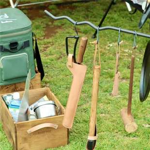 户外露营柴火火钳皮套 工具钳置物袋 挂腰便携户外求生长刀收纳套