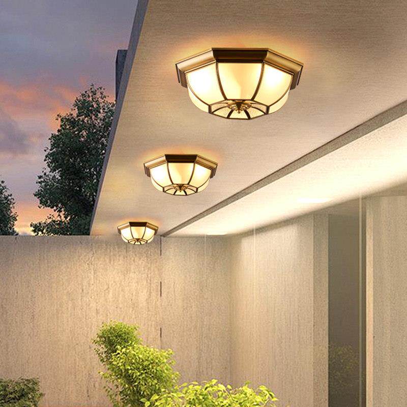 全铜欧式吸顶灯室内玄关走廊走道灯室外阳台客厅庭院灯别墅入户灯